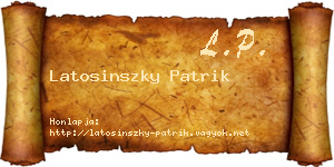 Latosinszky Patrik névjegykártya